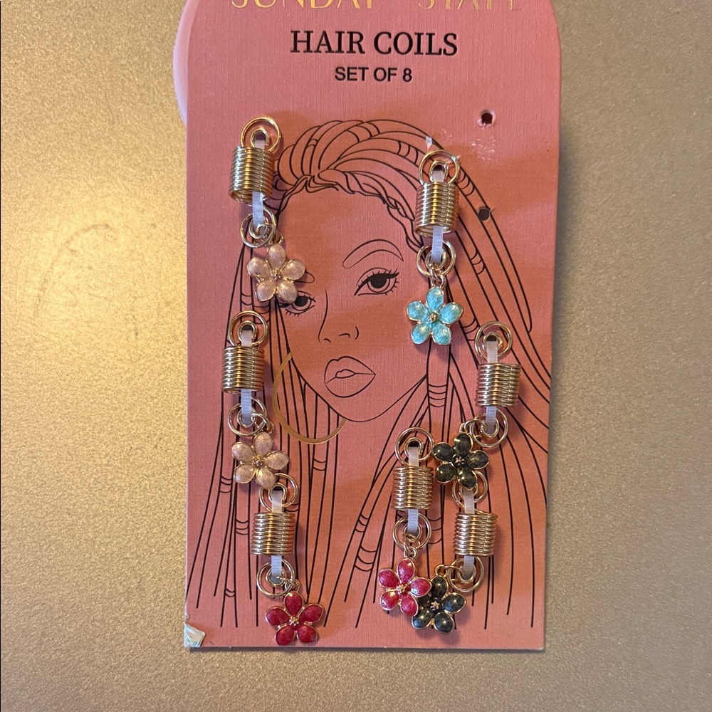 Sunday State Floral Hair Coils - Gold with Multicolor Accents